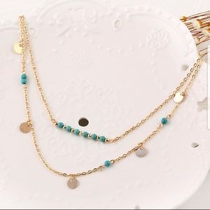 🌻Host Pick🌻2 Layer Turquoise and Gold Necklace
